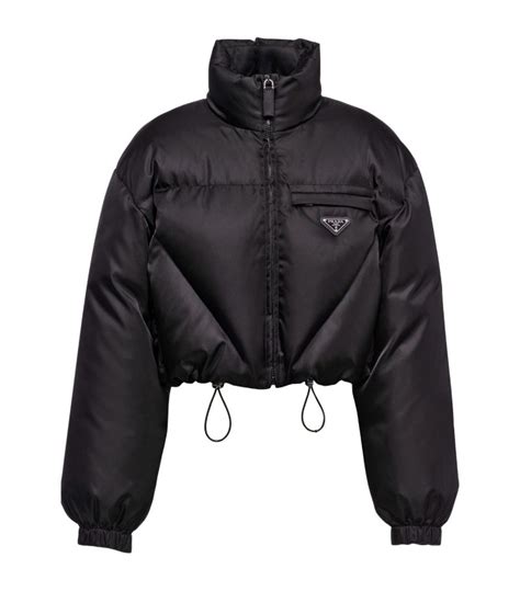 prada nylon blouson jacket|prada black cropped puffer jacket.